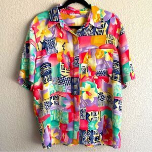 Alfred Dunner Bold Patchwork Blouse – Size 16